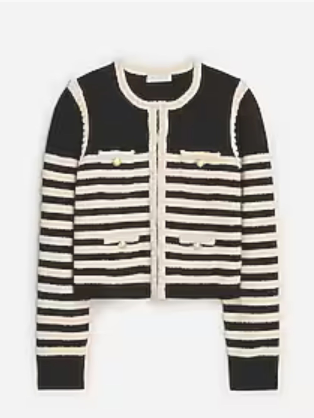 Striped Knit Cardigan in Black & Cream